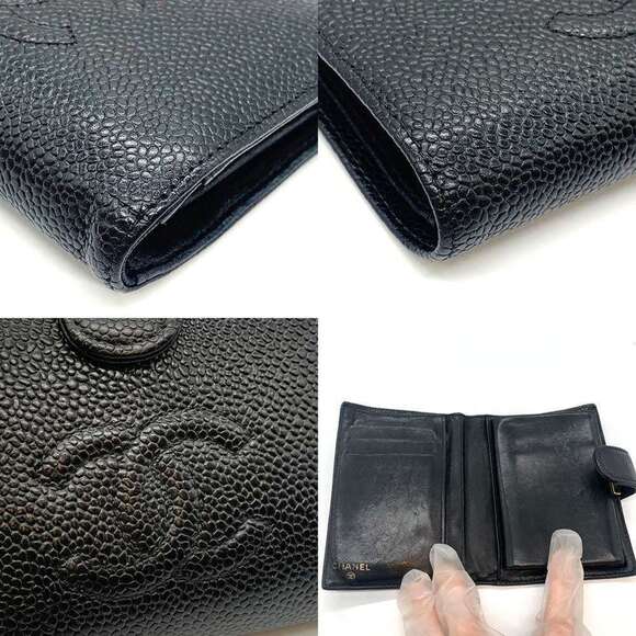 CHANEL Black Caviar Leather Coco Mark Wallet - Picture 5 of 7
